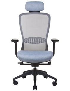 Кресло KRESLALUX IN-POINT GREY (BLACK + M66008) эргономичное 2