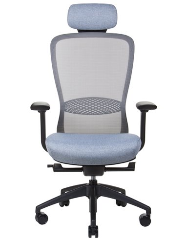 Кресло KRESLALUX IN-POINT GREY (BLACK + M66008) эргономичное