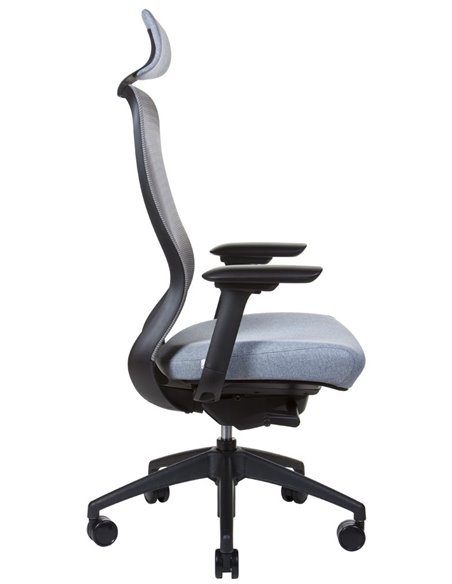 Кресло KRESLALUX IN-POINT GREY (BLACK + M66008) эргономичное