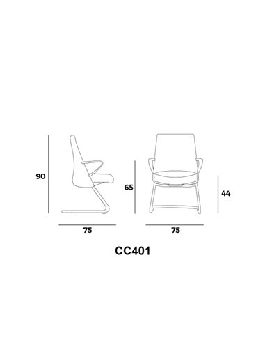 Кресло MPIU COCOON CC401 для посетителя, на полозьях