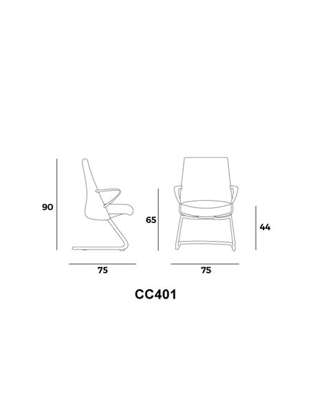 Кресло MPIU COCOON CC401 для посетителя, на полозьях