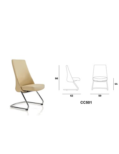 Кресло MPIU COCOON CC501 для посетителя, на полозьях, без подлокотников