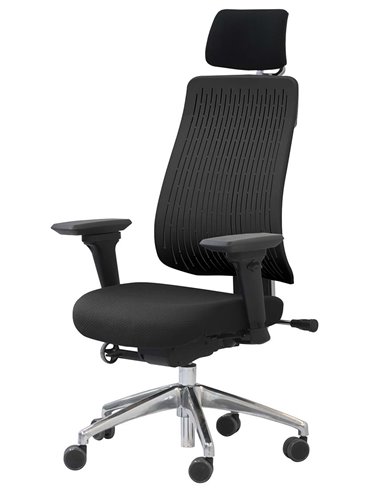 Кресло COM-PRO TRULY BLACK, эргономичное, с подголовником