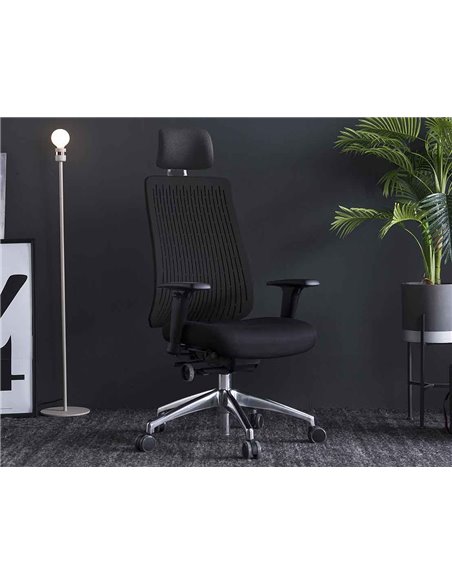 Кресло COM-PRO TRULY BLACK, эргономичное, с подголовником