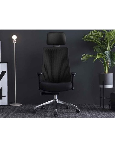 Кресло COM-PRO TRULY BLACK, эргономичное, с подголовником