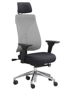 Кресло COMF-PRO TRULY GREY, эргономичное, с подголовником