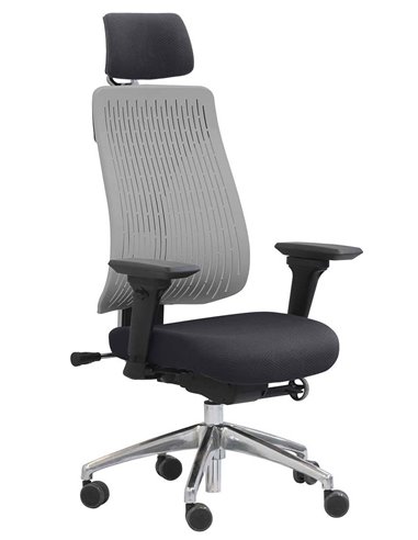 Кресло COMF-PRO TRULY GREY, эргономичное, с подголовником