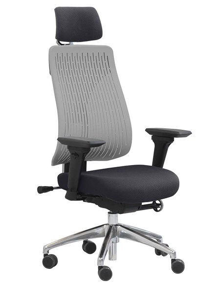 Кресло COMF-PRO TRULY GREY, эргономичное, с подголовником