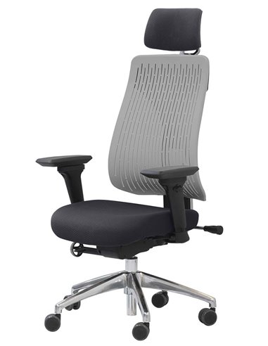 Кресло COMF-PRO TRULY GREY, эргономичное, с подголовником
