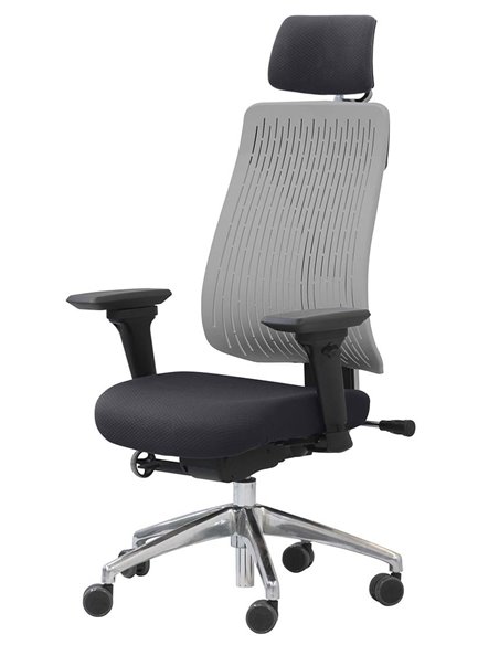 Кресло COMF-PRO TRULY GREY, эргономичное, с подголовником