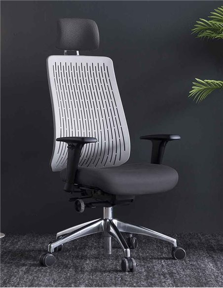 Кресло COMF-PRO TRULY GREY, эргономичное, с подголовником