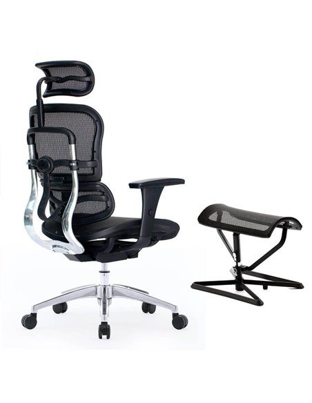 Підставка для ніг COMFORT OTTOMAN BLACK з регулюванням висоти, сітчаста