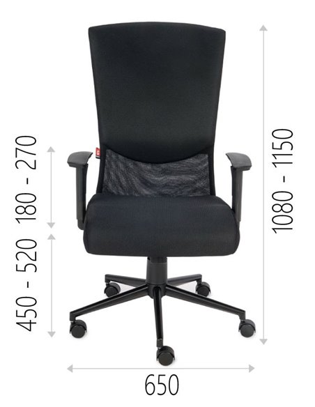 Кресло GROSPOL BASIC BLACK для оператора