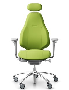 Кресло FLOKK RH MEREO 220 SILVER GREY эргономичное, салатовое