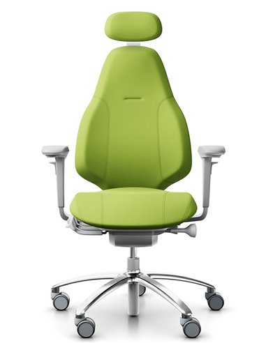 Кресло FLOKK RH MEREO 220 SILVER GREY эргономичное, салатовое