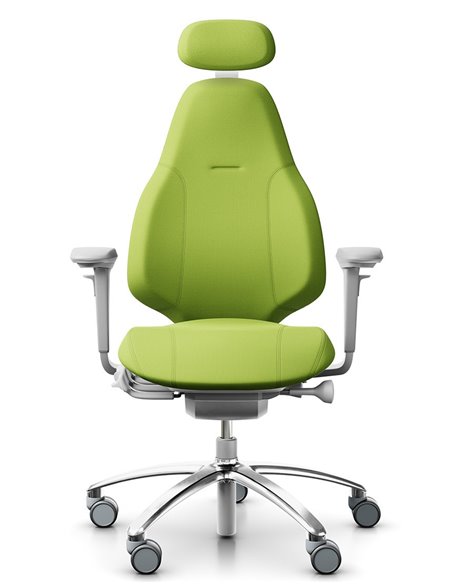 Кресло FLOKK RH MEREO 220 SILVER GREY эргономичное, салатовое