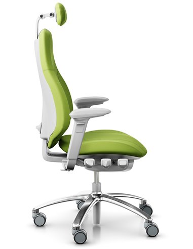 Кресло FLOKK RH MEREO 220 SILVER GREY эргономичное, салатовое