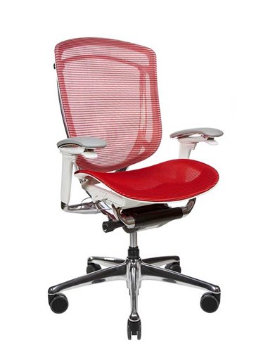 Крісло OKAMURA CONTESSA II SECONDA, з сітчастим сидінням, білий корпус