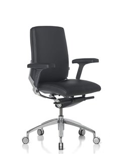 Кресло SITIA BLACK OR WHITE LOW BACK, кожаное, с низкой спинкой