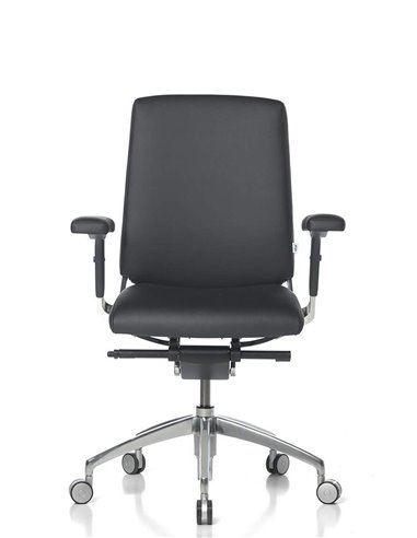 Кресло SITIA BLACK OR WHITE LOW BACK, кожаное, с низкой спинкой