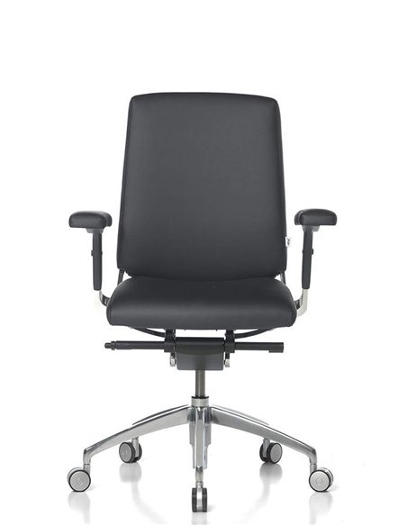 Кресло SITIA BLACK OR WHITE LOW BACK, кожаное, с низкой спинкой