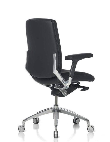 Кресло SITIA BLACK OR WHITE LOW BACK, кожаное, с низкой спинкой