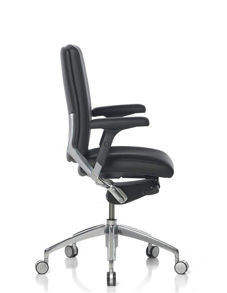 Кресло SITIA BLACK OR WHITE LOW BACK, кожаное, с низкой спинкой