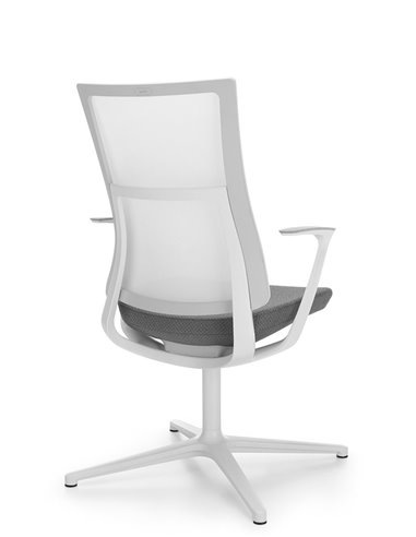 Конференц кресло PROFIM VIOLLE (150F PU) WHITE, для переговоров, белый корпус, спинка сетка