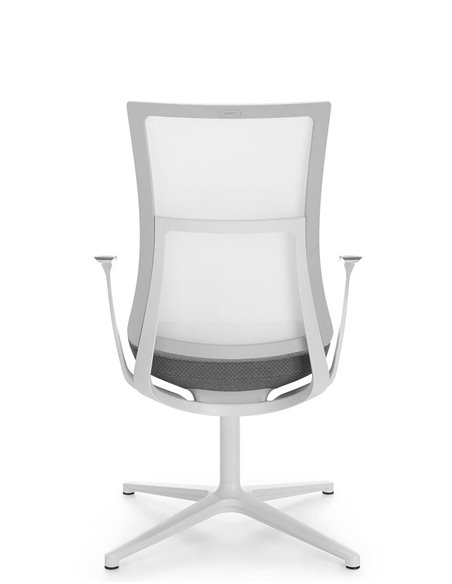 Конференц кресло PROFIM VIOLLE (150F PU) WHITE, для переговоров, белый корпус, спинка сетка