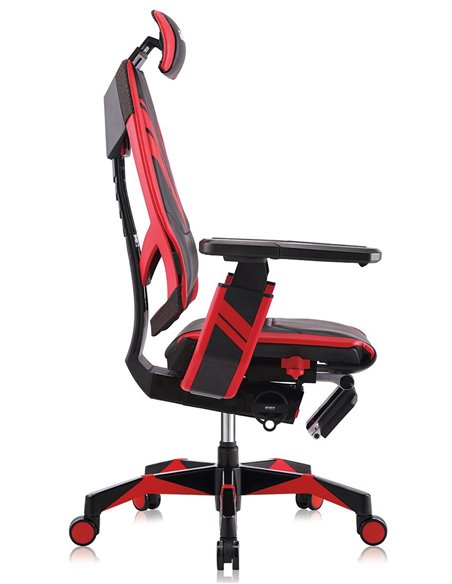 Крісло комп'ютерне GENIDIA GAMING (M-GN-BB-HAL-ML-RE), ергономічне, з підставкою для ніг