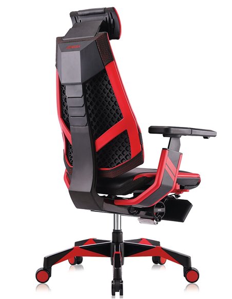 Крісло комп'ютерне GENIDIA GAMING (M-GN-BB-HAL-ML-RE), ергономічне, з підставкою для ніг