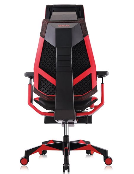 Крісло комп'ютерне GENIDIA GAMING (M-GN-BB-HAL-ML-RE), ергономічне, з підставкою для ніг