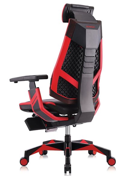 Крісло комп'ютерне GENIDIA GAMING (M-GN-BB-HAL-ML-RE), ергономічне, з підставкою для ніг