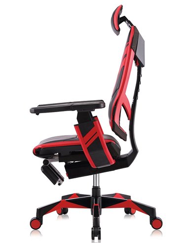 Крісло комп'ютерне GENIDIA GAMING (M-GN-BB-HAL-ML-RE), ергономічне, з підставкою для ніг