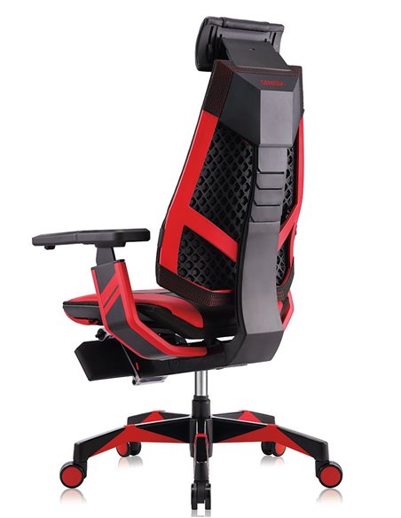 Крісло комп'ютерне GENIDIA GAMING (M-GN-BB-HAL-ML-RE), ергономічне, з підставкою для ніг