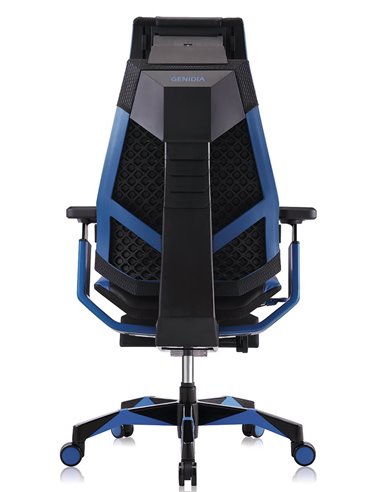Кресло компьютерное GENIDIA GAMING (M-GN-BB-HAL-ML-BL), эргономичное, с подставкой для ног
