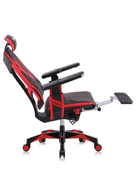 Кресло компьютерное GENIDIA GAMING (M-GN-BB-HAL-ML-BL), эргономичное, с подставкой для ног