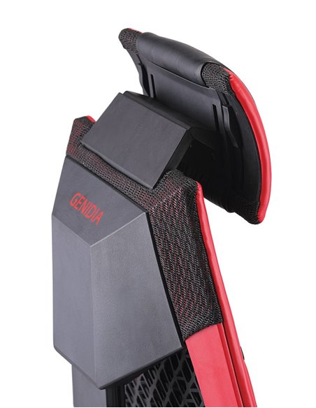 Кресло компьютерное GENIDIA GAMING (M-GN-BB-HAL-ML-WT), эргономичное, с подставкой для ног