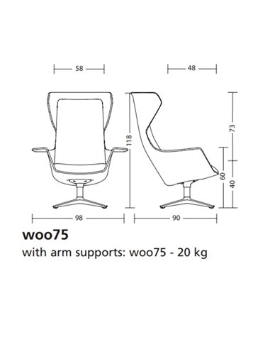 Лаундж кресло KLOBER WOOOM WOO75, базовая комплектация