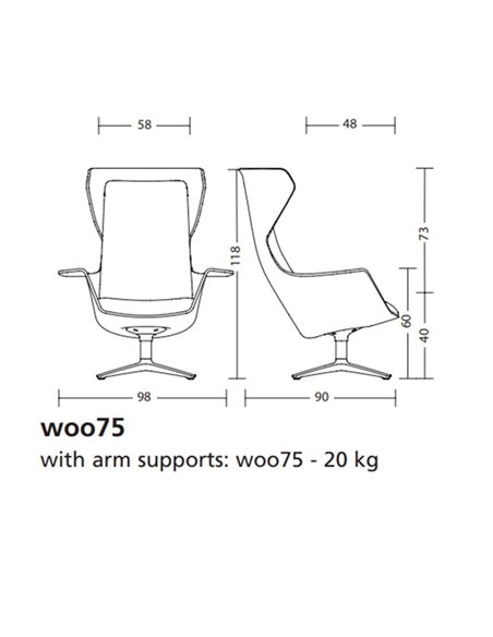 Лаундж кресло KLOBER WOOOM WOO75, базовая комплектация