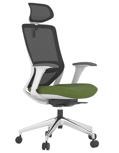 Крісло KRESLALUX SWIFT GHW GREEN ALU, ергономічне, з підголівником