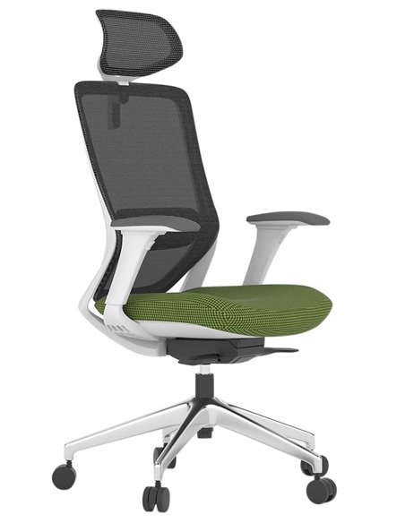 Крісло KRESLALUX SWIFT GHW GREEN ALU, ергономічне, з підголівником