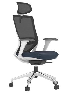 Кресло KRESLALUX SWIFT GHW INDIGO ALU, эргономичное, белый корпус