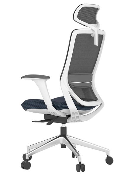 Крісло KRESLALUX SWIFT GHW INDIGO ALU, ергономічне, білий корпус