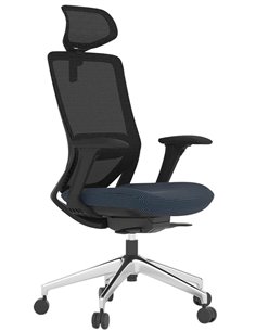 Кресло KRESLALUX SWIFT GHB INDIGO ALU, эргономичное, черный корпус