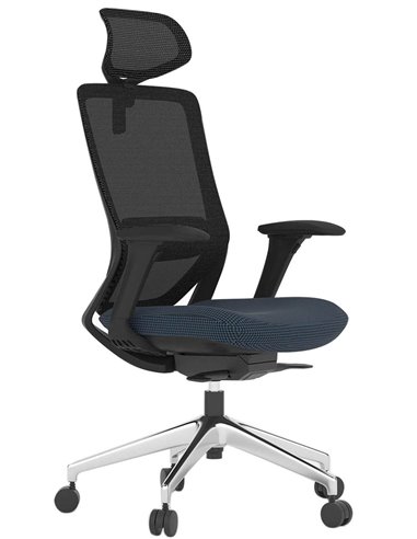 Кресло KRESLALUX SWIFT GHB INDIGO ALU, эргономичное, черный корпус