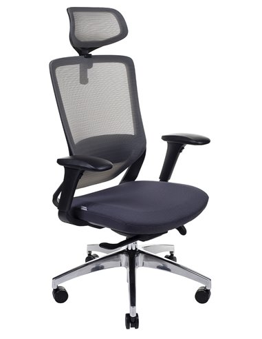 Кресло KRESLALUX SWIFT GHB DARK GREY ALU, для оператора