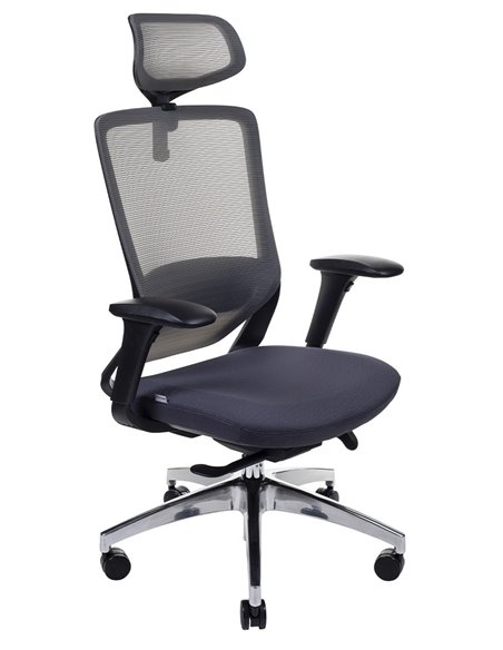 Кресло KRESLALUX SWIFT GHB DARK GREY ALU, для оператора