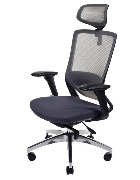 Кресло KRESLALUX SWIFT GHB DARK GREY ALU, для оператора