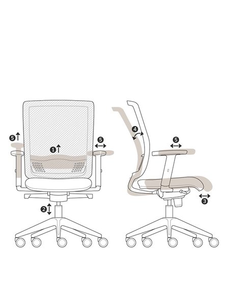 Кресло VAGHI BURSA RETE EVOLUTION WHITE, для оператора, эргономичное